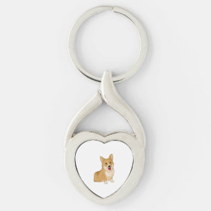 Cute smiling corgi  keychain
