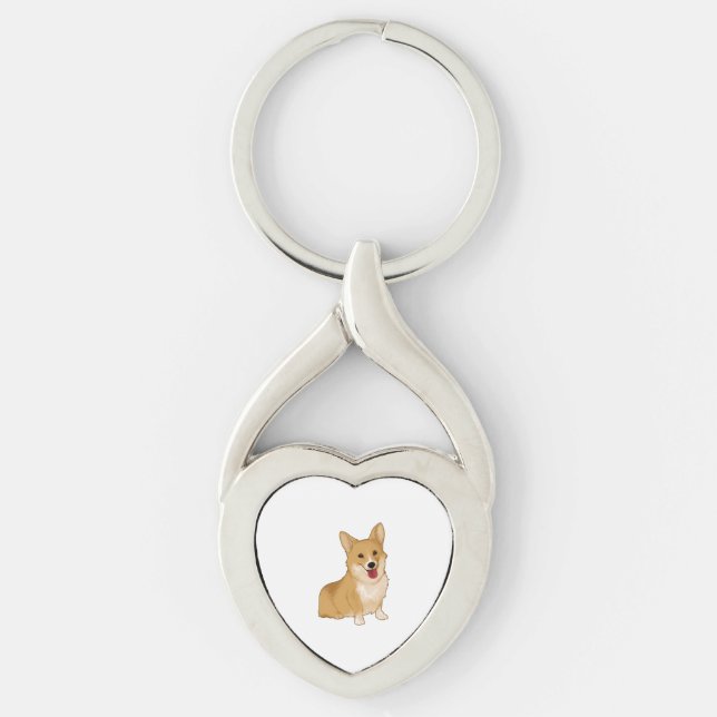 Cute smiling corgi  keychain (Front)