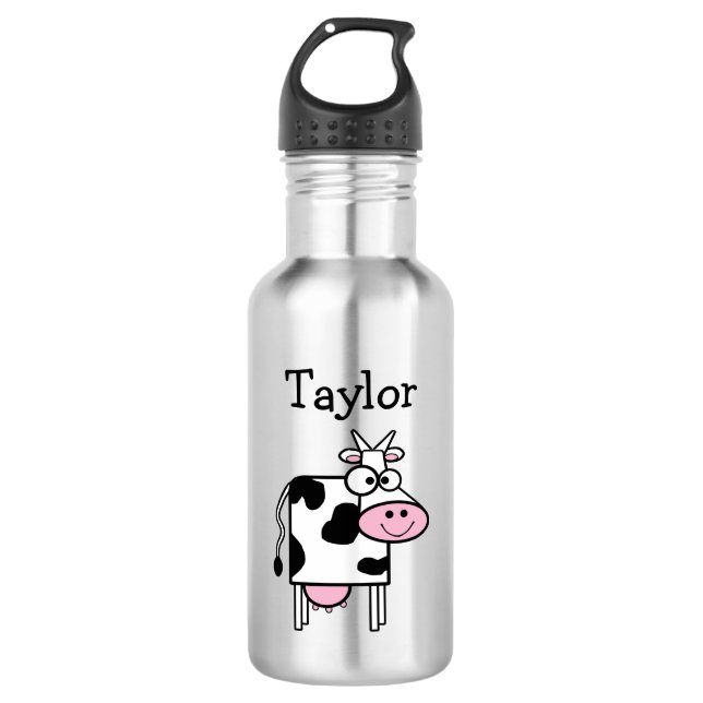 Cute Smiling Cow Personalized 532 Ml Water Bottle (Front)