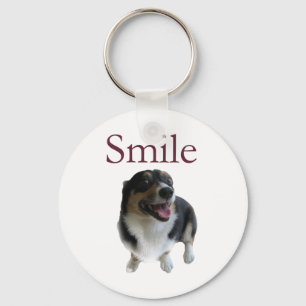 Cute Smiling Dog   Smile Be Happy Keychain