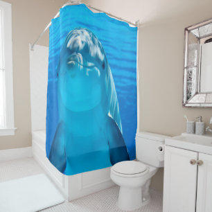 Cute Smiling Dolphin Shower Curtain