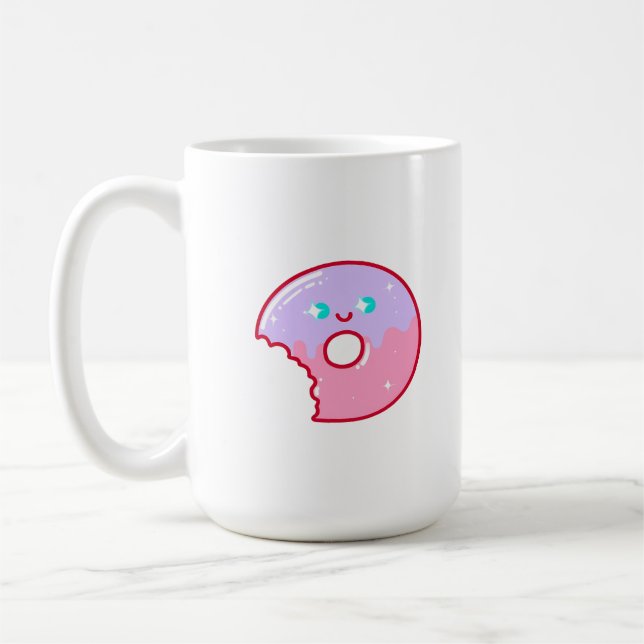 Cute Smiling Doughnut Coffee Mug (Left)