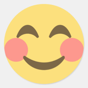 Cute Smiling Emoji Classic Round Sticker