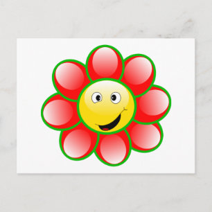 Cute Smiling Flower Postcard