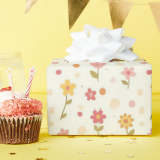 Cute Smiling Flower Wrapping Paper