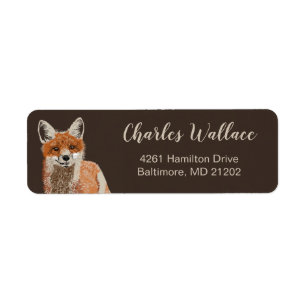 Cute Smiling Fox Custom Return Address Label