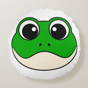 Cute Smiling Frog Round Pillow