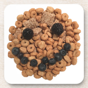 Cute Smiling Fruit and Cereal Face Coaster