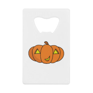 Cute Smiling Halloween Pumpkin Credit Card Bottle Opener