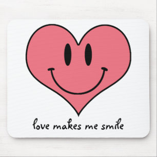 Cute Smiling Heart, Valentine's Love Sweetheart Mouse Pad