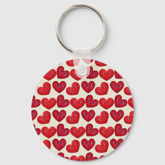 Cute Smiling Hearts Seamless Pattern - Valentine’s Keychain