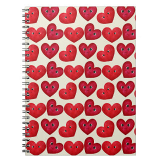 Cute Smiling Hearts Seamless Pattern - Valentine’s Notebook
