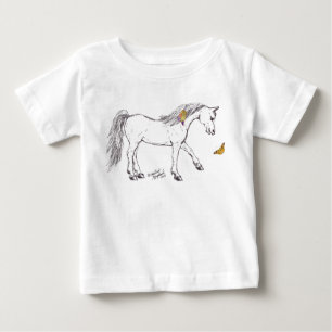 Cute smiling Horse with butterfly Shirts
