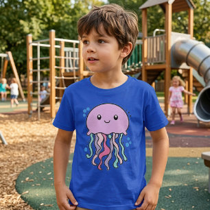 Cute smiling Kawaii Baby Jellyfish with Bubbles T-Shirt