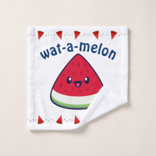 Cute Smiling Kawaii Watermelon  Bath Towel Set