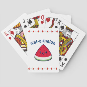 Cute Smiling Kawaii Watermelon  Playing Cards