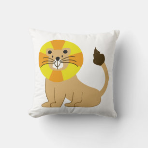 Cute smiling lion to be a friend throw pillow