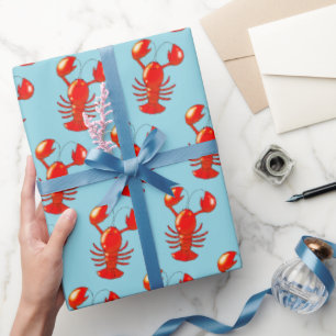 Cute Smiling Lobster Cartoon Design Wrapping Paper