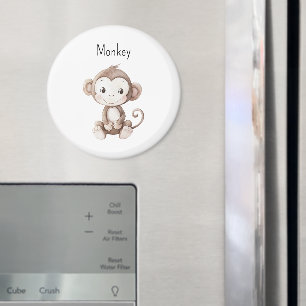 Cute Smiling Monkey Animal Magnet