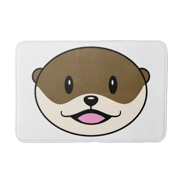 Cute Smiling Otter Bath Mat (Front)
