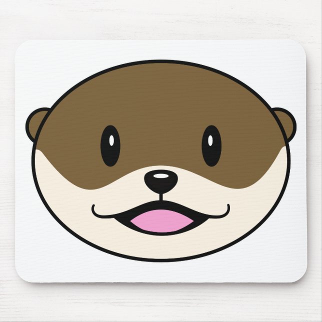Cute Smiling Otter Mouse Pad (Front)