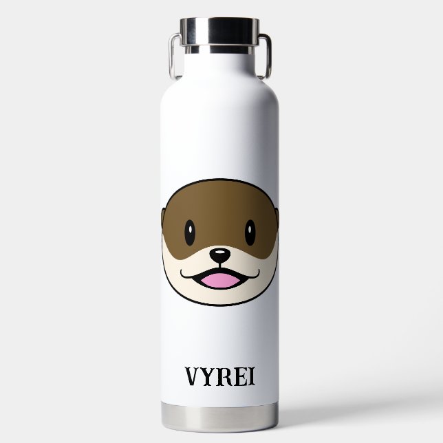 Cute Smiling Otter Water Bottle (Front)