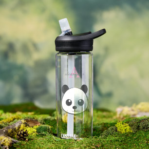 Cute Smiling Panda Personalized Water Bottle