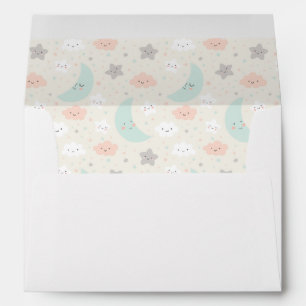 Cute Smiling Pastel Sky Pattern Envelope