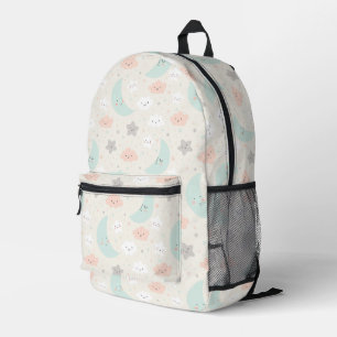 Cute Smiling Pastel Sky Pattern Printed Backpack