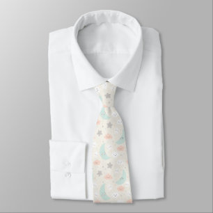 Cute Smiling Pastel Sky Pattern Tie