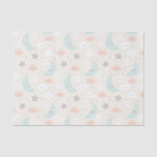 Cute Smiling Pastel Sky Pattern Tissue Paper