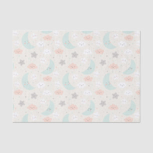 Cute Smiling Pastel Sky Pattern Tissue Paper