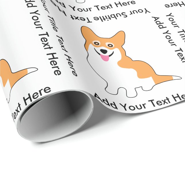 Cute Smiling Pembroke Welsh Corgi Dog Wrapping Paper (Roll Corner)