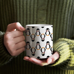 Cute Smiling Penguin with Scarf Coffee Mug