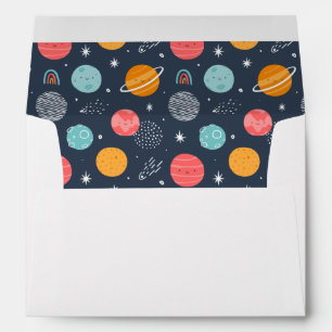 Cute Smiling Planet Pattern Envelope