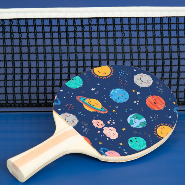 Cute Smiling Planet Pattern Ping Pong Paddle (Insitu)