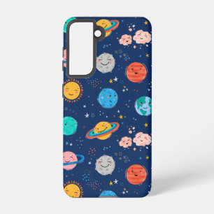 Cute Smiling Planet Pattern Samsung Galaxy Case