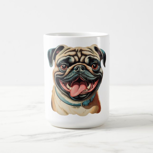 Cute Smiling Pug Dog Lover Mug (Center)