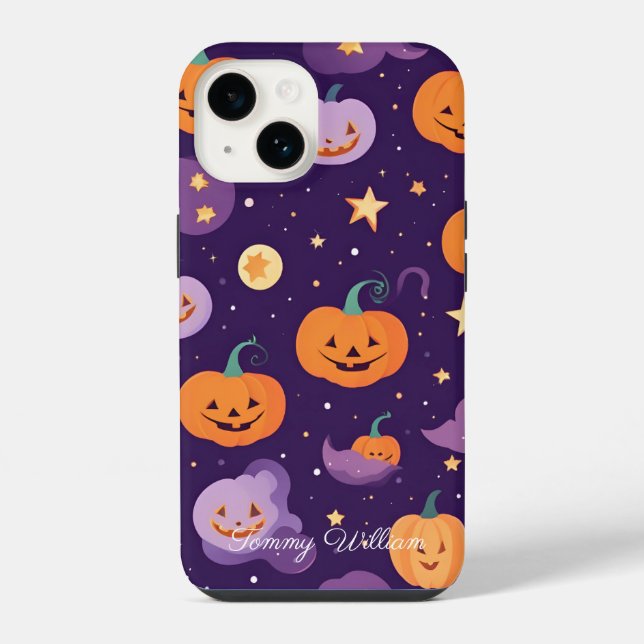 Cute Smiling Pumpkins For Halloween Phone Case (Back)