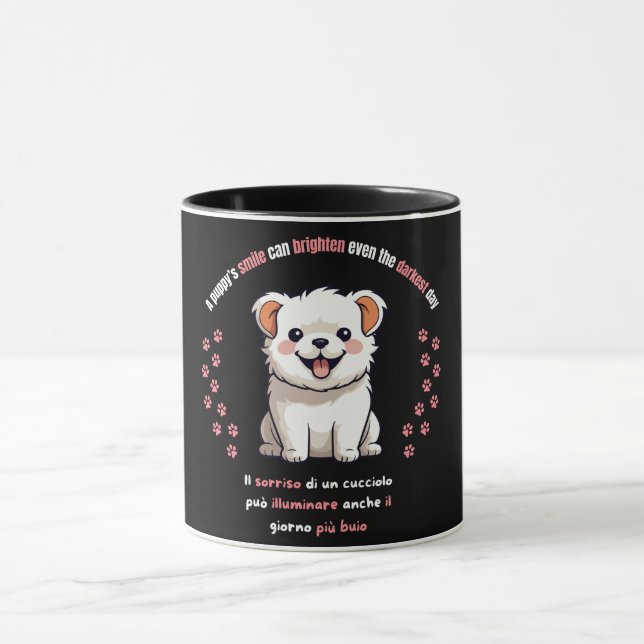 Cute Smiling Puppy  Mug (Center)