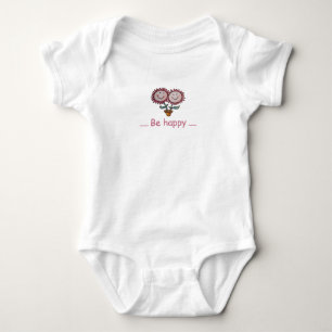cute smiling purple daisy flower baby bodysuit
