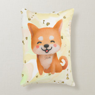 Cute Smiling Shiba Inu Accent Pillow
