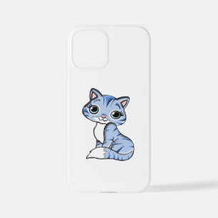 CUTE SMILING SKY BLUE KITTEN WITH BLUE EYES. iPhone 12 MINI CASE