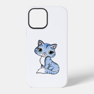 CUTE SMILING SKY BLUE KITTEN WITH BLUE EYES. iPhone 12 CASE