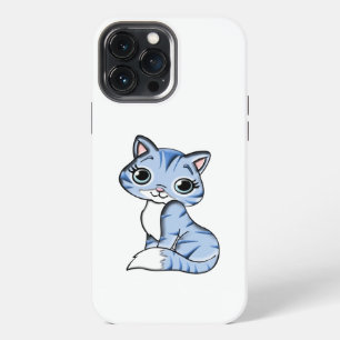CUTE SMILING SKY BLUE KITTEN WITH BLUE EYES. iPhone 13 PRO MAX CASE