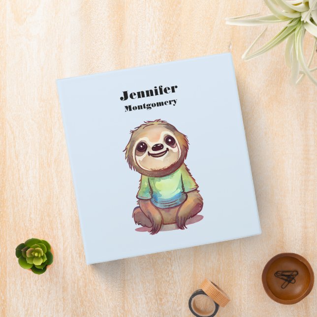 Cute Smiling Sloth Wearing a Shirt Binder (In Situ)