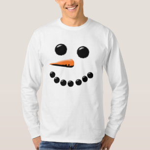 Cute Smiling Snowman Face Festive Holiday Xmas T-Shirt