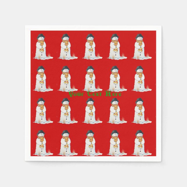 Cute smiling snowman for christmas napkin (Front)