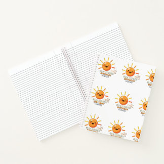Cute Smiling Sun Birthday Wishes Lined Spiral Note Notebook