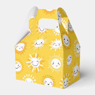 Cute smiling sun cartoon art favor box